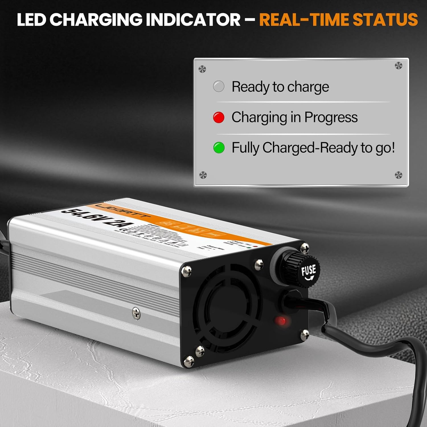 54.6V 2A Charger for 48V Lithium-ion Battery ebike Charger Electric Bike Charger Electric Scooter Charger Hoverboard Charger Replacement Charger with 6 Connectors