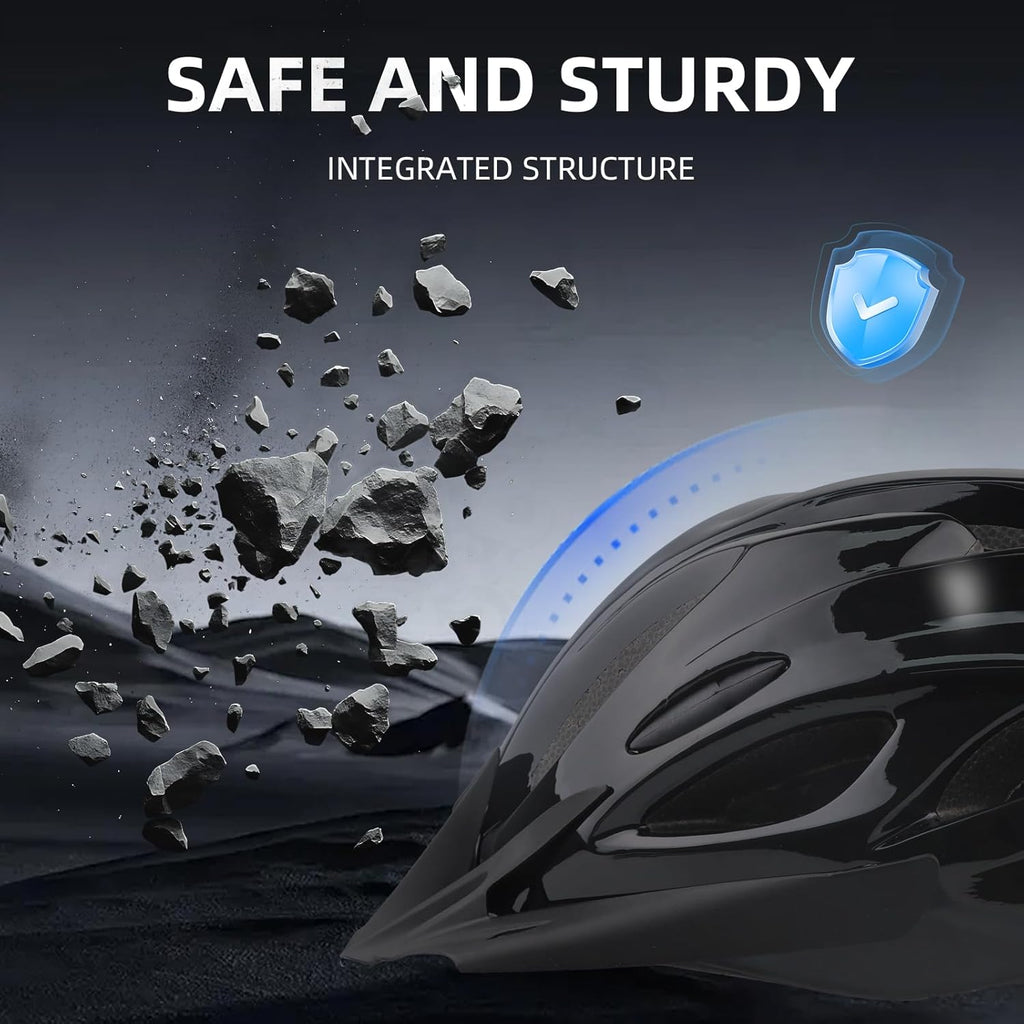 Adult Cycling Bike Helmet, Lightweight and Adjustable with Pads&Visor for Men and Women,Premium Quality Airflow Unisex Bicycle Helmet,Suggested Fit 58-61 cm