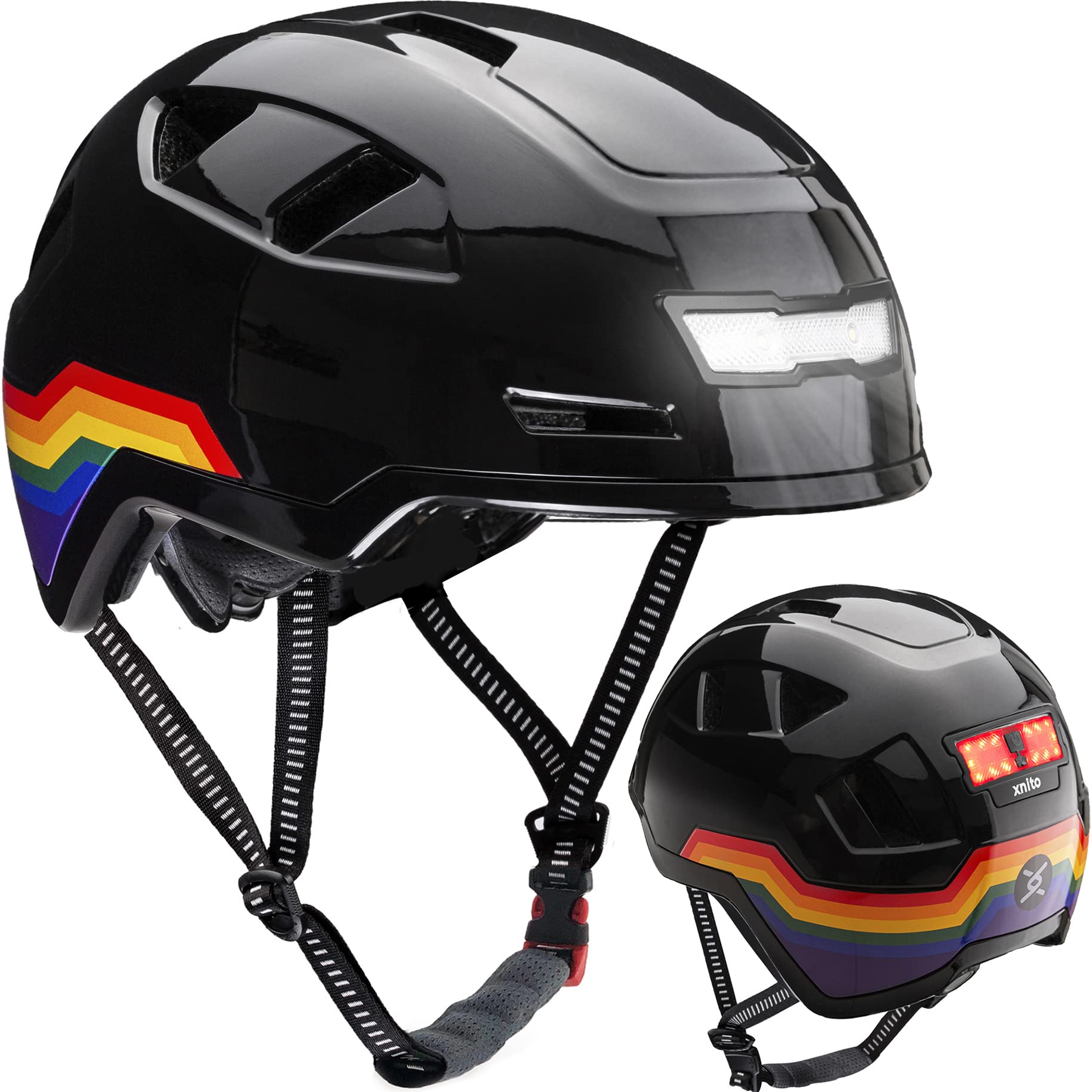 XNITO Bike Helmet with LED Lights - Urban Bicycle Helmet for Adults, Men & Women - CPSC & NTA-8776 Dual Certified - Class 3 E-Bikes, Scooters, Onewheel, Commuter, Mountain