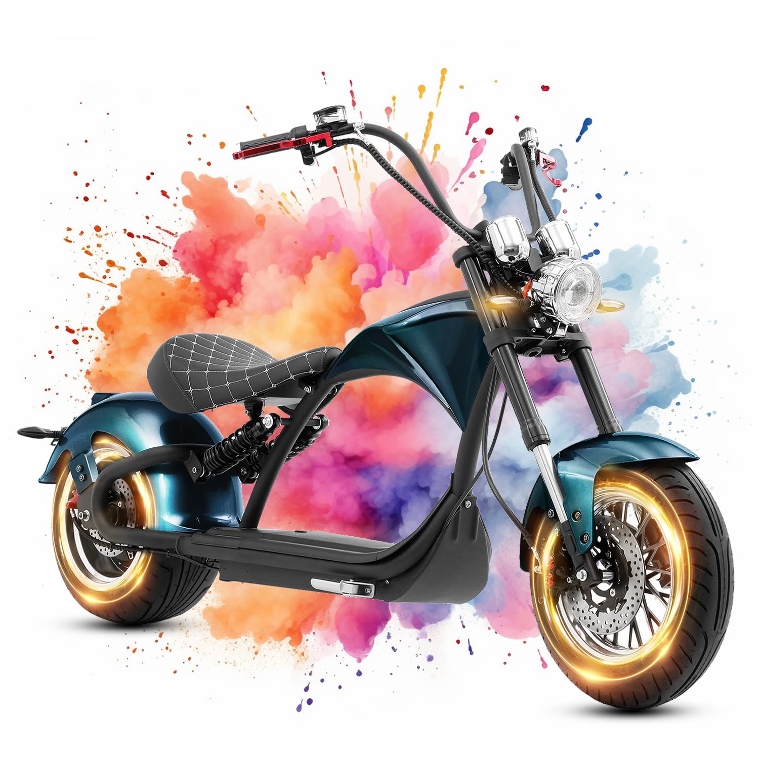 eAhora M1P 2000W 37MPH Electric Motorcycle for Adults 60V 40Ah Battery 40+ Miles Long Range Dot Approved Electric Motorcycle Full Suspension,Dual Hydraulic Brakes Adult Electric Motorcycle