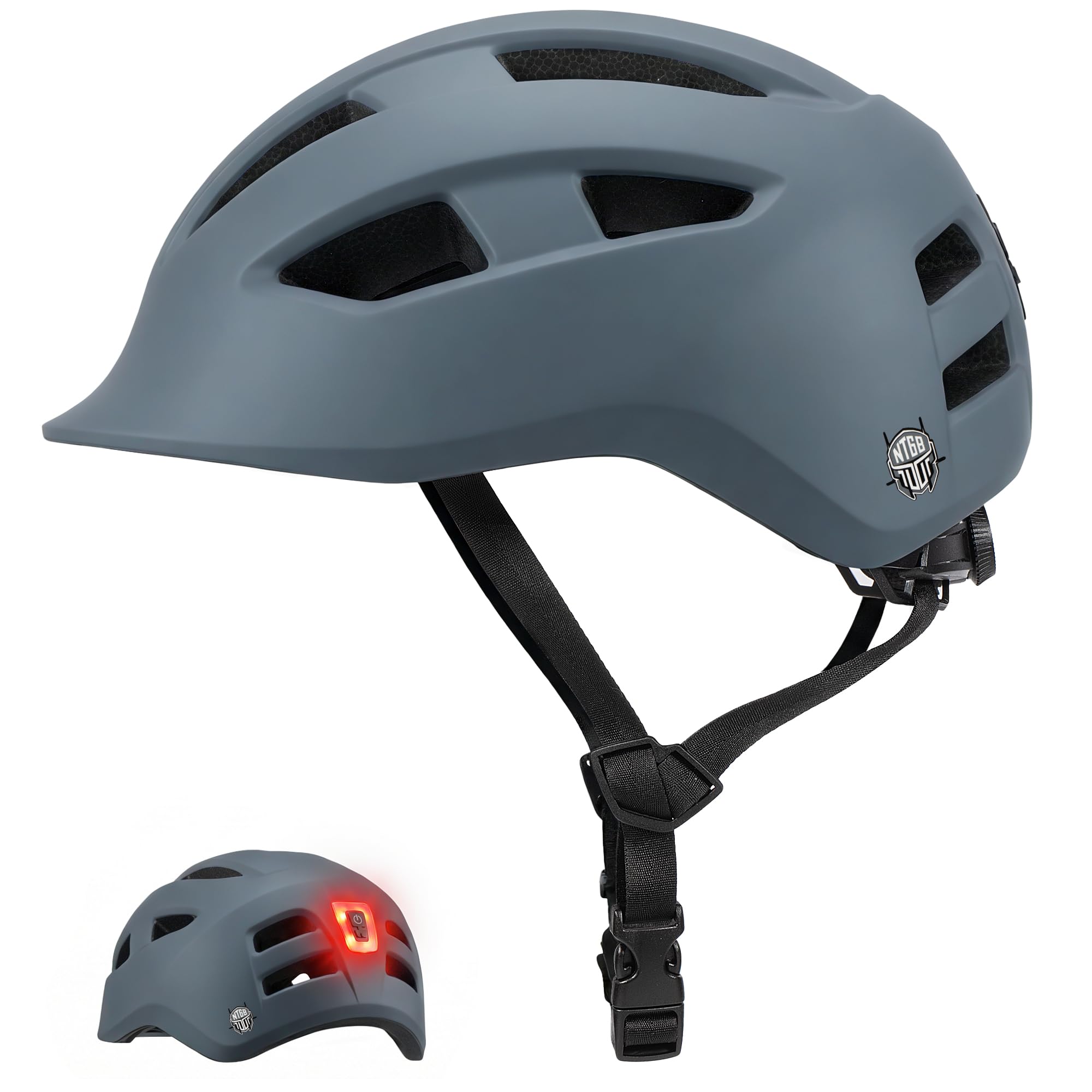 Bike Helmet Adult Men/Women/Youth-USB Rechargeable Rear Light Electric Scooter Helmet with CPSC/ASTM Certified Adjustable Lightweight for Road Trail Urban&Recreational Riding