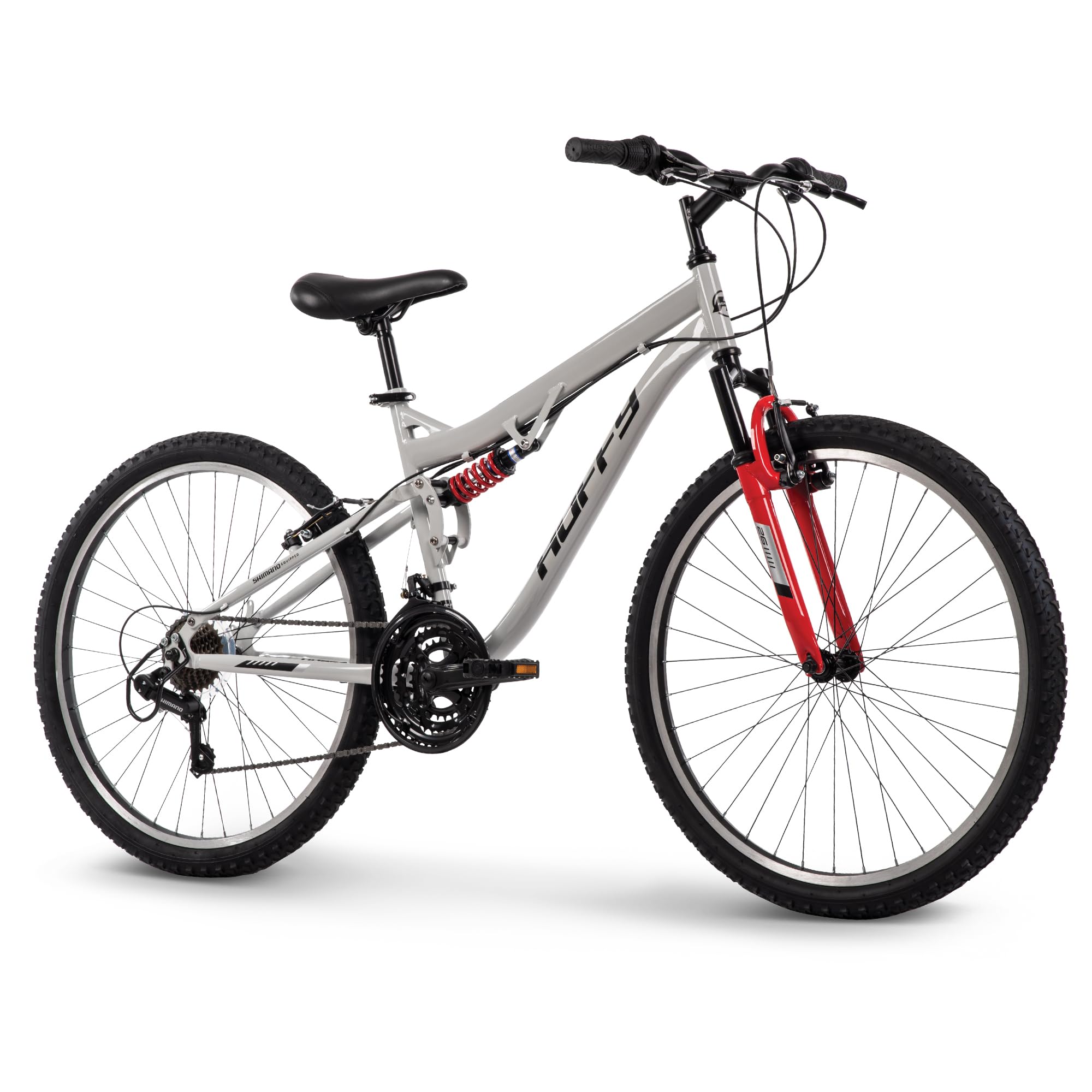 Huffy Stone Mountain Bike for Men and Women, 20”/24”/26”, 6-Speed (20”) or 21-Speed, Front or Dual Suspension (Varies), Multiple Colors, Adjustable Saddle, Shimano Equipped, All-Terrain Tires