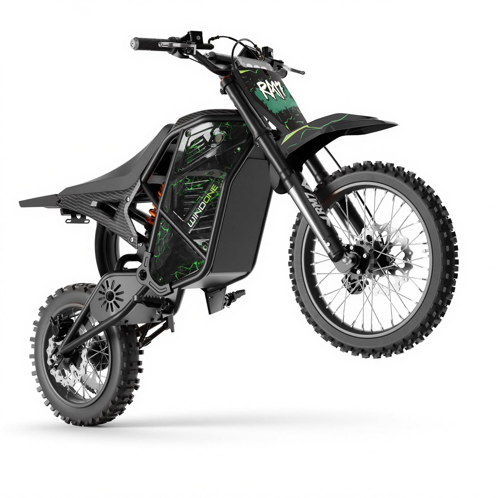 RM7 Electric Dirt Bike for Adults & Teens, 2200W Peak Ebike, 48V 22.5Ah, 37 MPH, 45 Miles, 14"/12" Tire Off-Road Electric Motorcycle, Dual Hydraulic Brakes, Fit Age 13+