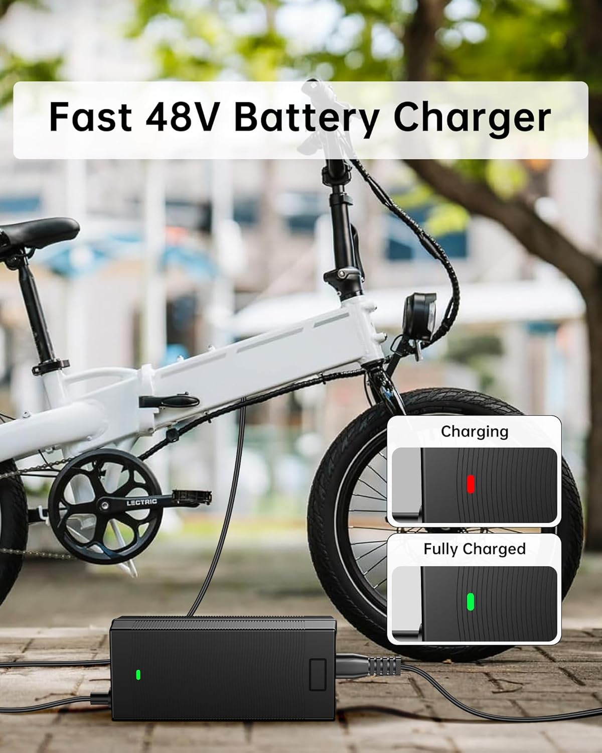 WUKUR 54.6V 2A Electric Scooter Charger 5 Connectors for 48V Lithium Batteries Compatible with Lectric XP 2.0/3.0, for Ecotric City/Beach, for Evercross H5/H7 Ebike