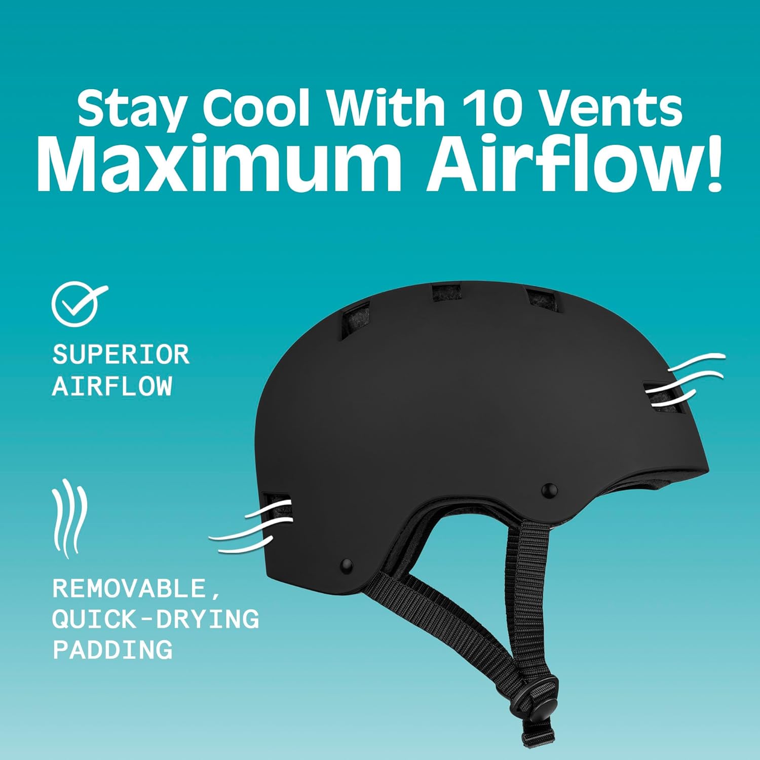 Retrospec Dakota Adult & Youth Bike Helmet - Multi-Sport Protection with ABS Shell, EPS Foam, 10 Vents & Removable Washable Padding for BMX, Skating, and Scooter