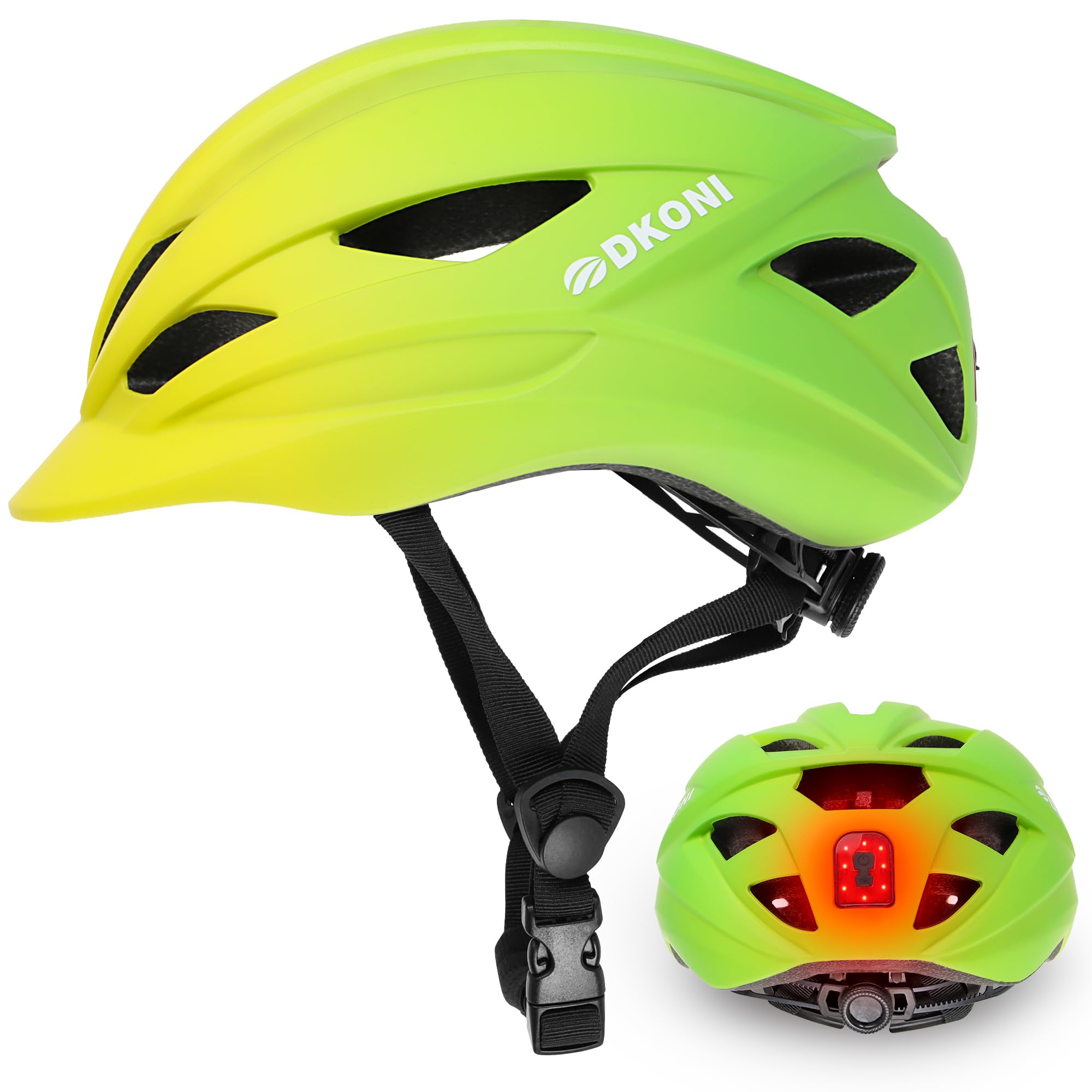 DKONI Bike Helmet Adult Urban:Bicycle Helmet for Men Women with USB Charge Detachable Taillight Helmets for Commuter Cycling Scooters