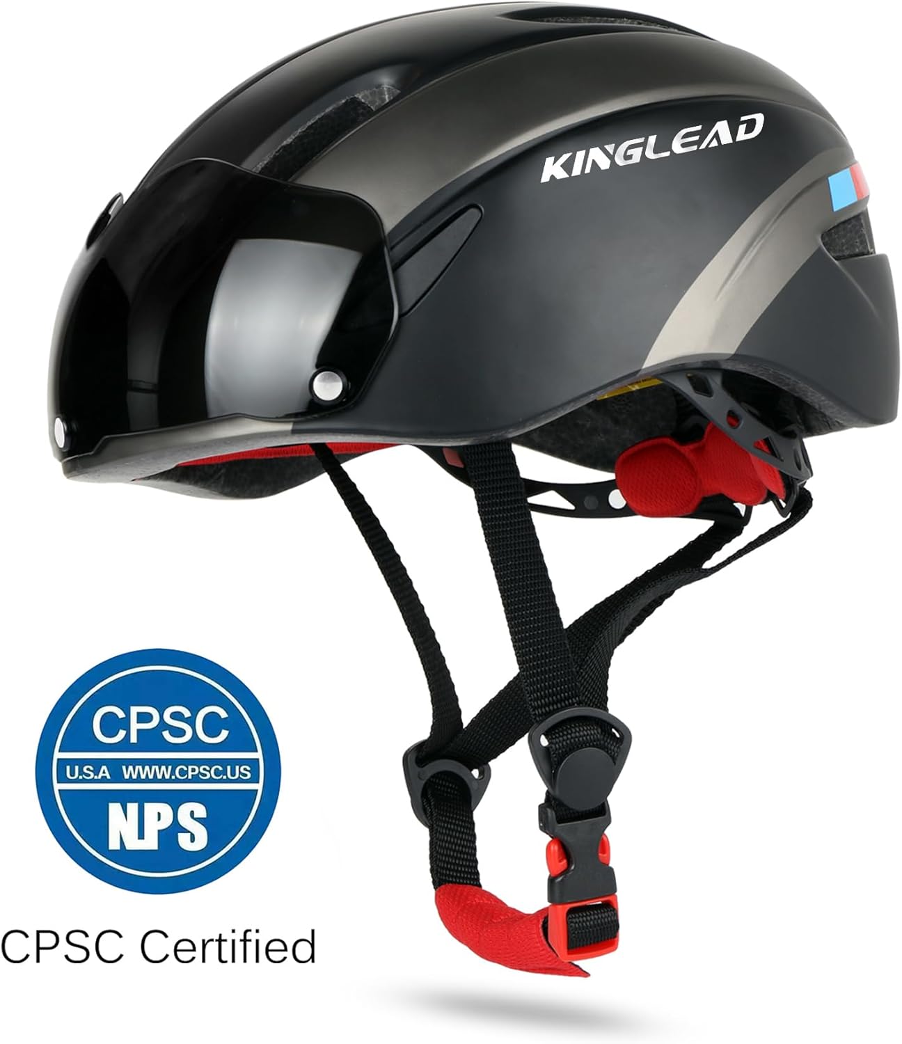 Bike Helmet for Adults Bicycle Helmet with Detachable Magnetic Googles & Adjustable Dial for Mountain Bikes, Road Bikes, Electric Bikes, Scooter