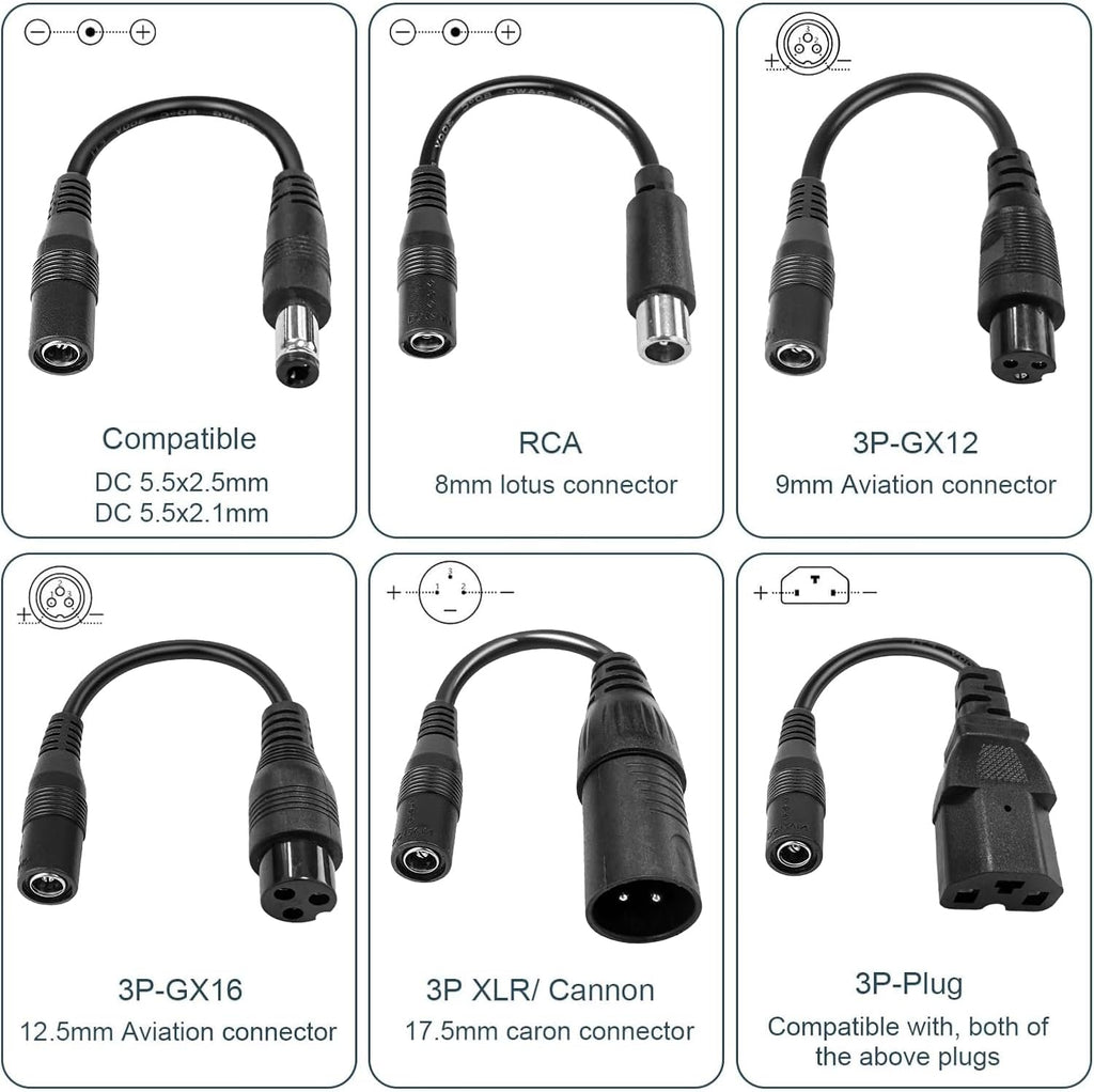 54.6V 3A Electric Scooter Charger 6 in 1 Plugs Universal,for 48V Electric Scooter Ebike Lithium Battery, Smart Display, Fast Charging, Overcharge Protection, Compatible with Multiple Models (54.6 3A)