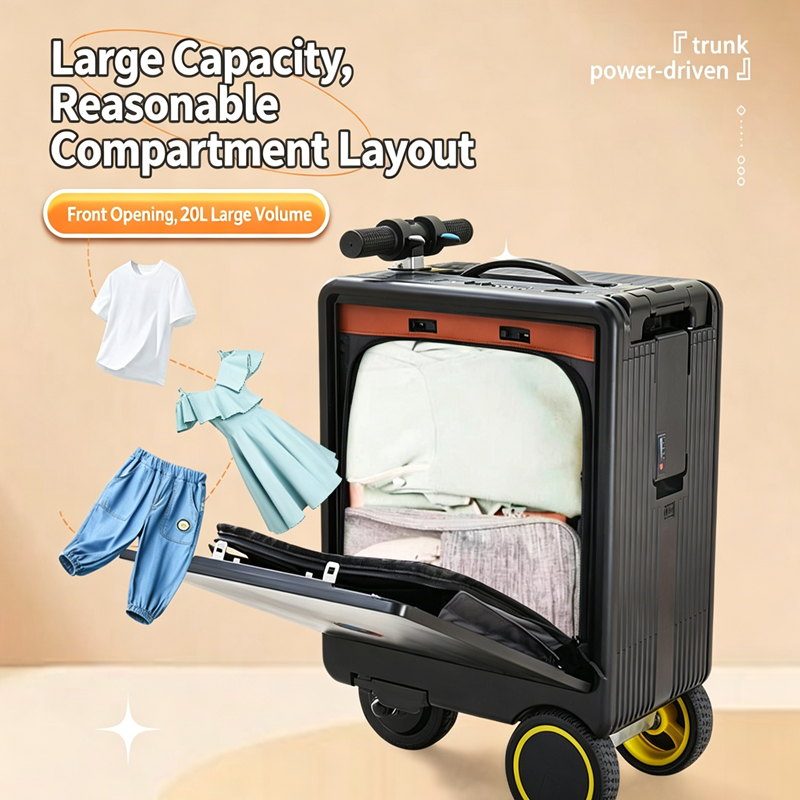 【DUDTN】 Intelligent electric cycling suitcase can be used for human transportation, tie rod password case, large capacity universal wheel business suitcase.