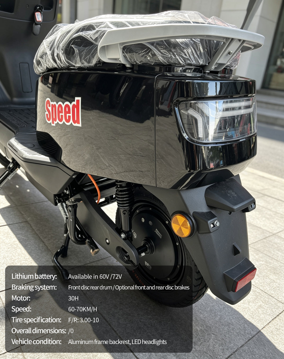 【DUDTN】Adult Urban Electric Scooter Motorcycle | 60KM/H, Available options. Mileage, Optional Front Rear Disc Brake, LED Light with Backrest Free shipping, no additional fees.