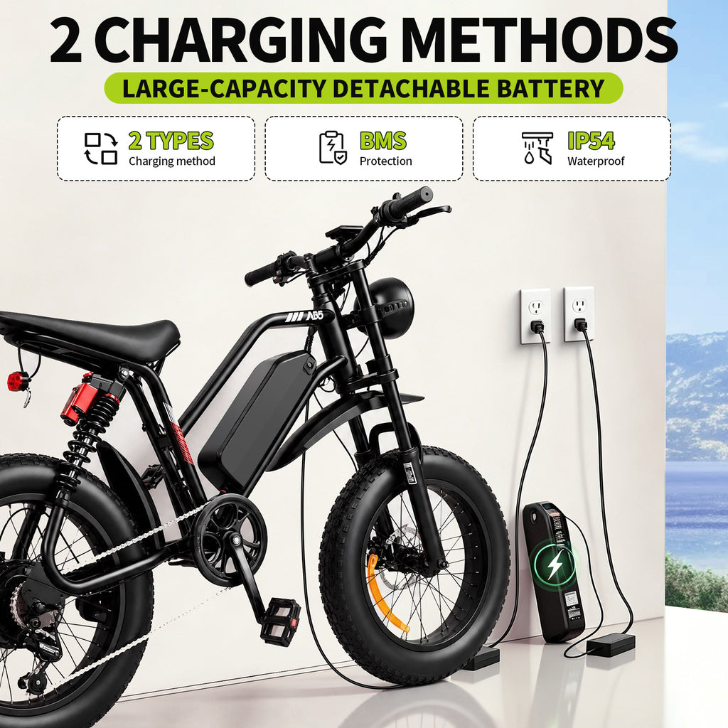 1500W Peak Fat Tire Electric Bike, 48V 15AH Removable Battery E-Bike, 31MPH Full Suspension All-Terrain Electric Bicycle with Hydraulic Disc Brakes