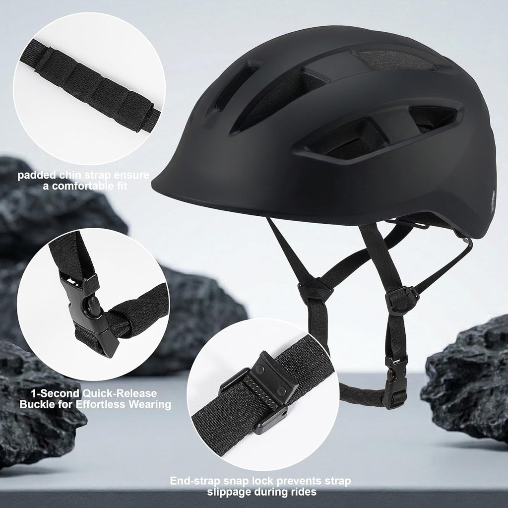 Bike Helmet Adult Men/Women/Youth-USB Rechargeable Rear Light Electric Scooter Helmet with CPSC/ASTM Certified Adjustable Lightweight for Road Trail Urban&Recreational Riding