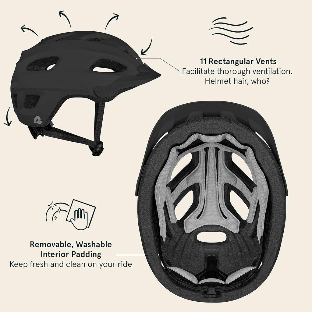 Retrospec Lennon Adult Bike Helmet with LED Safety Light Adjustable Dial & Removable Visor - Adjustable Bicycle Cycling Helmet for Men & Women