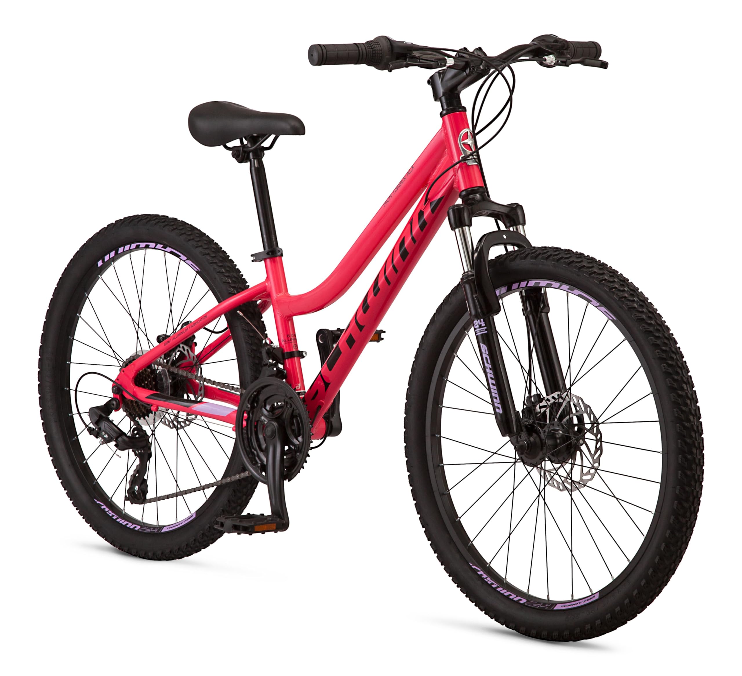 Schwinn High Timber Mountain Bike for Adult Youth Men Women Boys Girls, 24 to 29-Inch Wheels, 7 or 21-Speeds, Front Suspension, Aluminum and Steel Frame Options