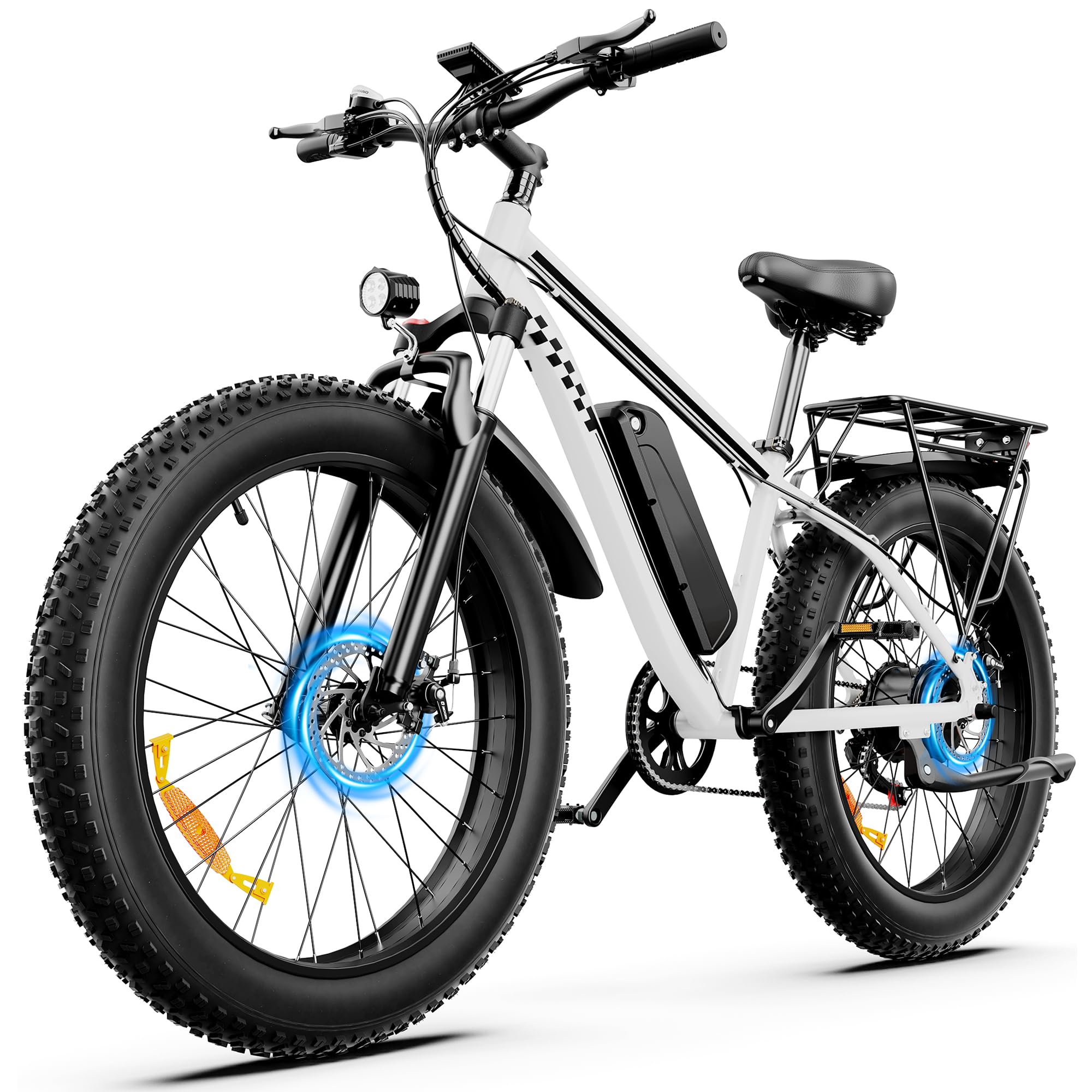 EB26 Peak 1500W Electric Bike for Adults, Electric Bicycle with 48V 15AH (720WH) Removable Battery,26"x4" Fat Tire Ebike 28mph 7 Speed Gears Mountain Dirt Bike