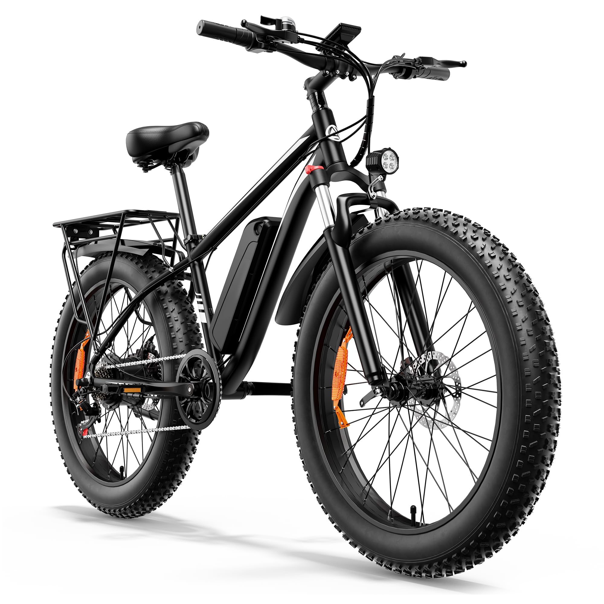 EB26 Peak 1500W Electric Bike for Adults, Electric Bicycle with 48V 15AH (720WH) Removable Battery,26"x4" Fat Tire Ebike 28mph 7 Speed Gears Mountain Dirt Bike