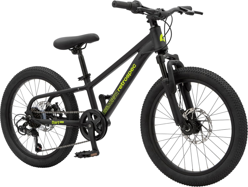 Retrospec Dart Plus 20-Inch Kids Bike - 7-Speed Bike with Disc Brakes & Suspension Fork for Ages 6-8 Years, Lightweight Aluminum Frame