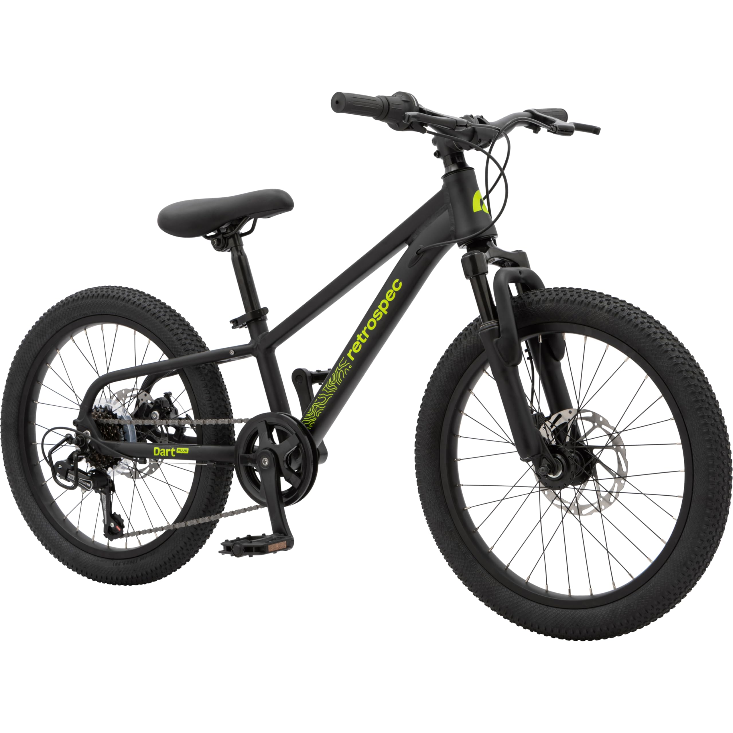 Retrospec Dart Plus 20-Inch Kids Bike - 7-Speed Bike with Disc Brakes & Suspension Fork for Ages 6-8 Years, Lightweight Aluminum Frame