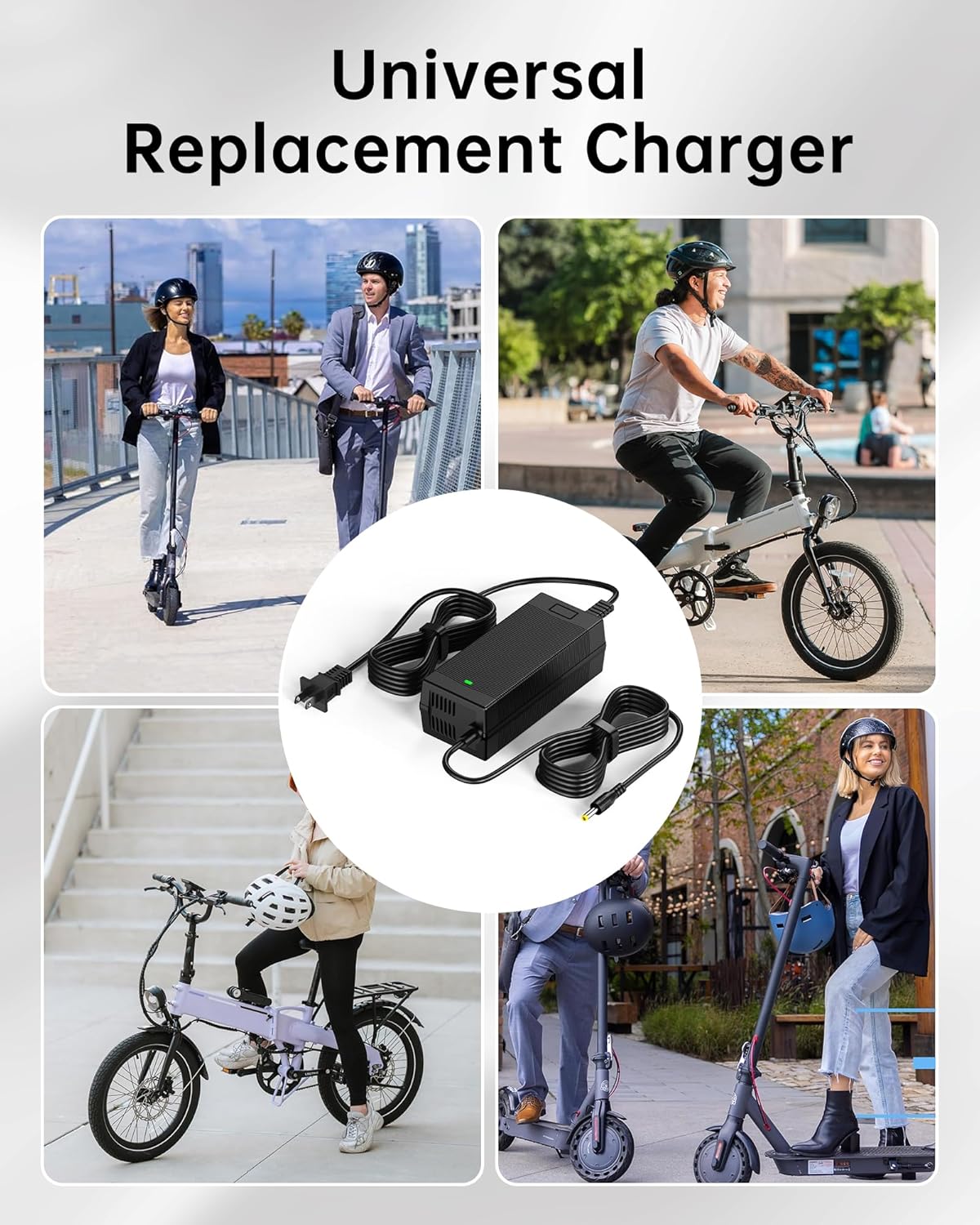 WUKUR 54.6V 2A Electric Scooter Charger 5 Connectors for 48V Lithium Batteries Compatible with Lectric XP 2.0/3.0, for Ecotric City/Beach, for Evercross H5/H7 Ebike