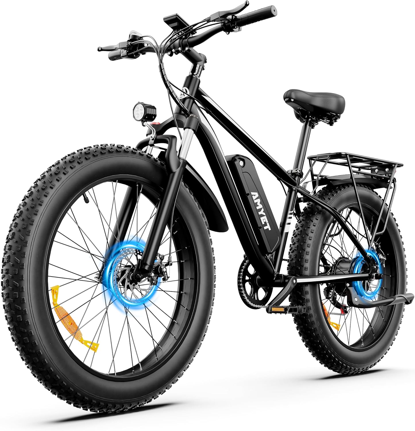 AMYET EB26 Electric Bike for Adults Peak 1500W Electric Bicycle 48V 15AH (720WH) Battery Electric Bike 26" Fat Tire Mountain 28mph 7 Speed Gears Ebike with UL 2849 Certified