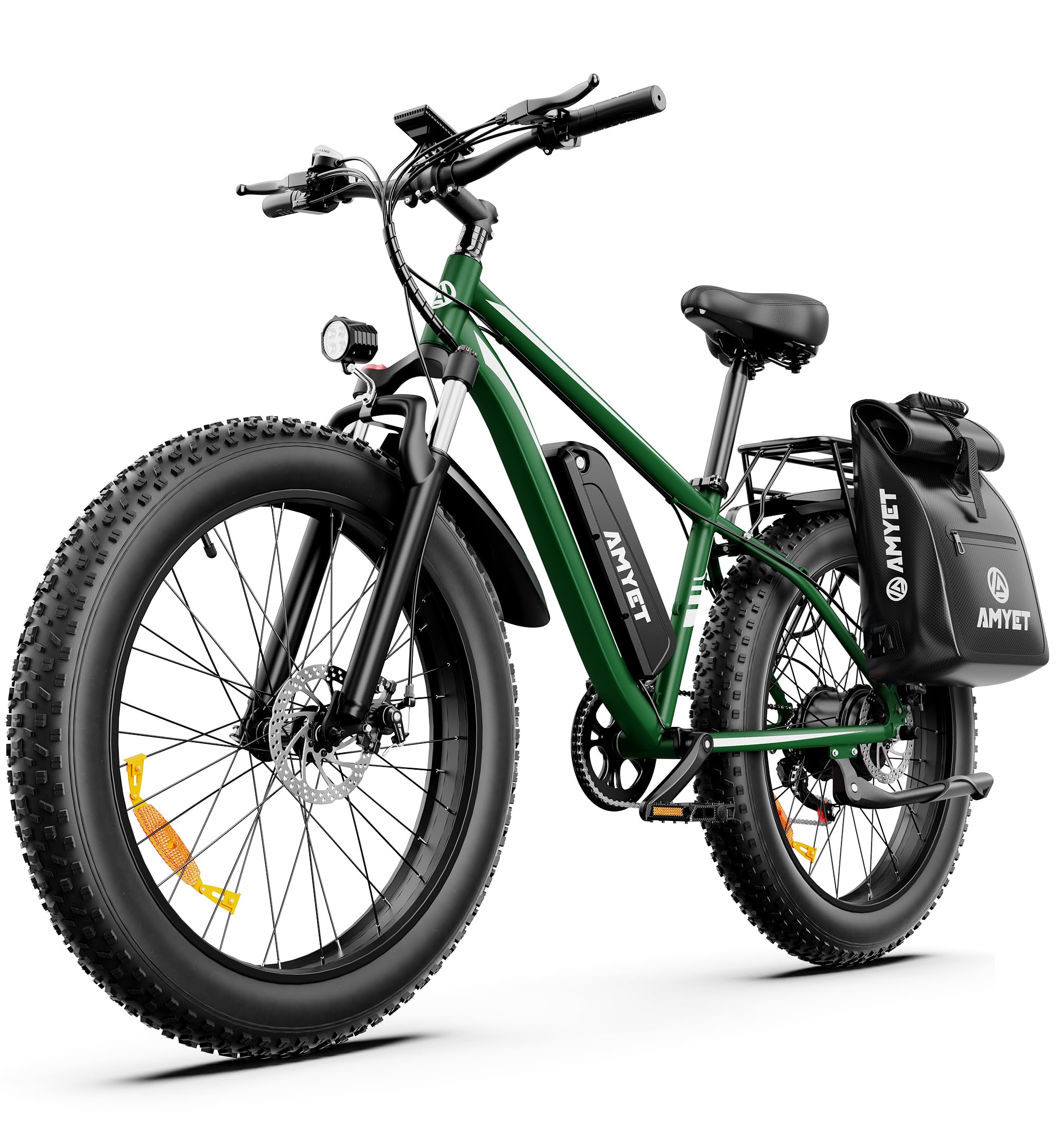 AMYET EB26 Electric Bike for Adults Peak 1500W Electric Bicycle 48V 15AH (720WH) Battery Electric Bike 26" Fat Tire Mountain 28mph 7 Speed Gears Ebike with UL 2849 Certified