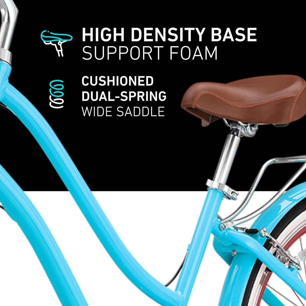 sixthreezero EVRYjourney Women's Beach Cruiser Bike, Step-Through Touring Hybrid Bicycle