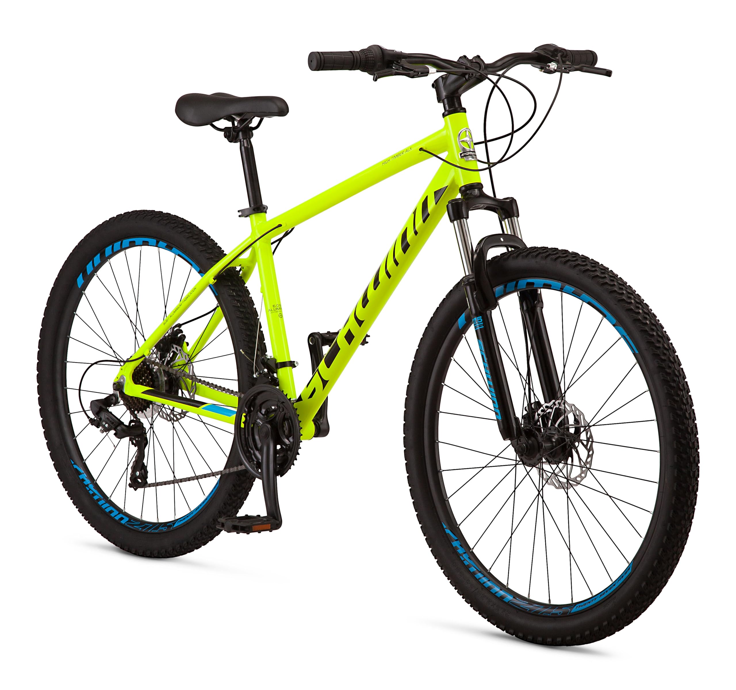 Schwinn High Timber Mountain Bike for Adult Youth Men Women Boys Girls, 24 to 29-Inch Wheels, 7 or 21-Speeds, Front Suspension, Aluminum and Steel Frame Options