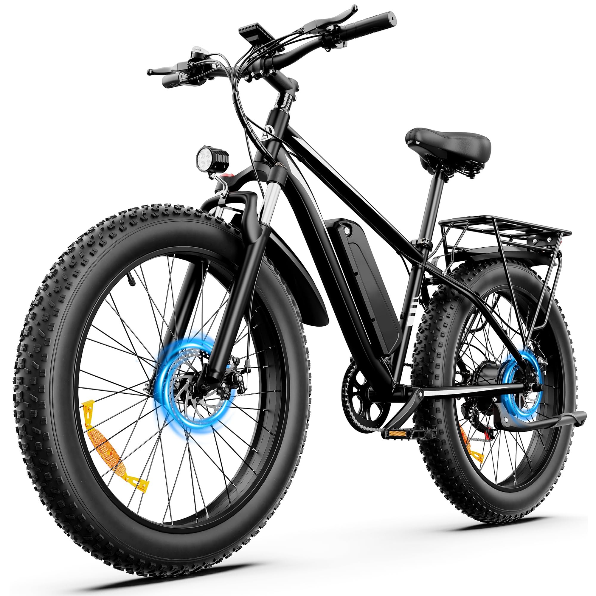 EB26 Peak 1500W Electric Bike for Adults, Electric Bicycle with 48V 15AH (720WH) Removable Battery,26"x4" Fat Tire Ebike 28mph 7 Speed Gears Mountain Dirt Bike