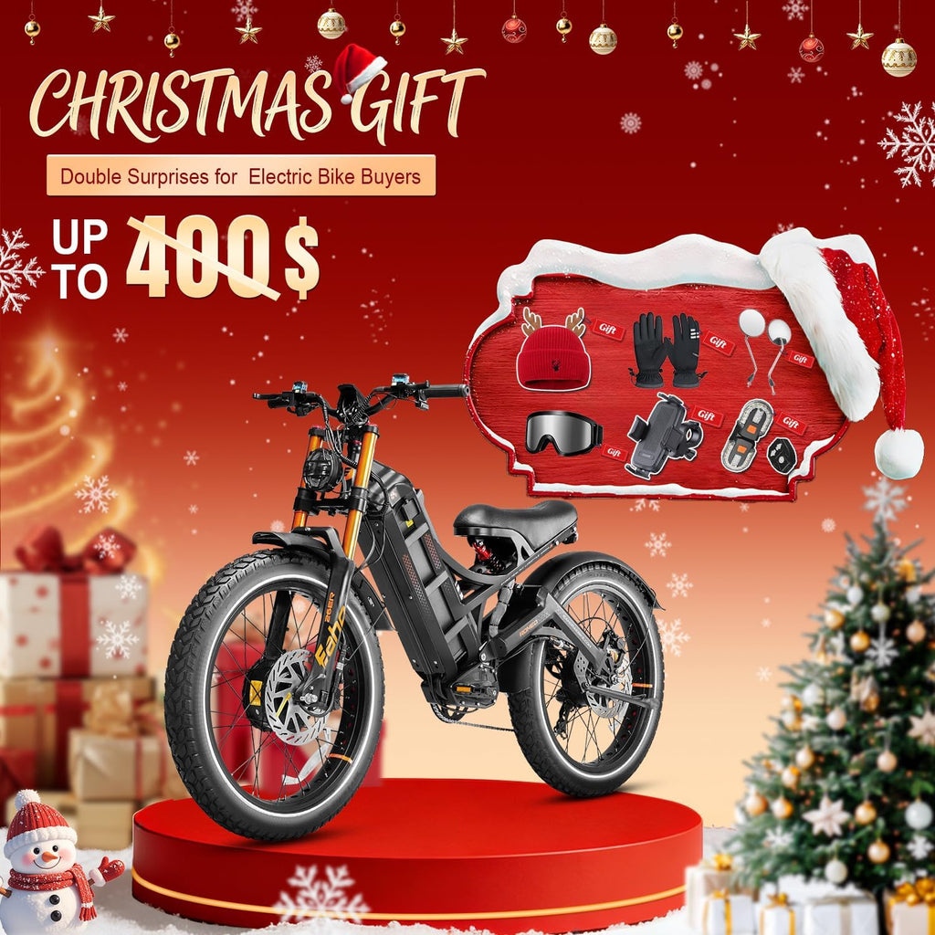 Eahora Romeo Pro 3 Electric Bike for Adults Peak 5600W 50MPH Dual Motor Ebike 60V 80Ah Battery 250+ Miles Ebike 26" Fat Tire Electric Mountain Bike Full Suspension Electric Bicycle