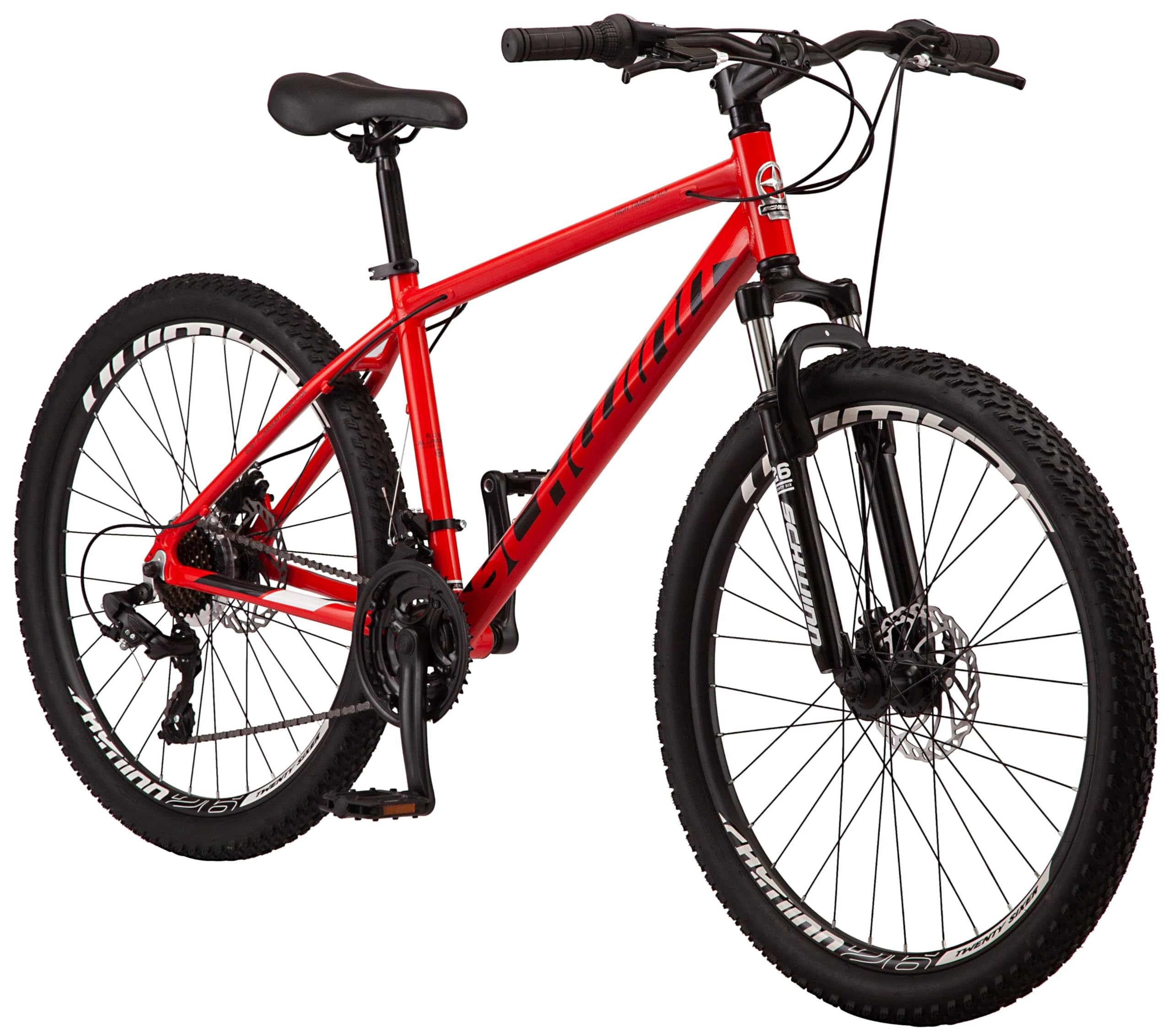 Schwinn High Timber Mountain Bike for Adult Youth Men Women Boys Girls, 24 to 29-Inch Wheels, 7 or 21-Speeds, Front Suspension, Aluminum and Steel Frame Options