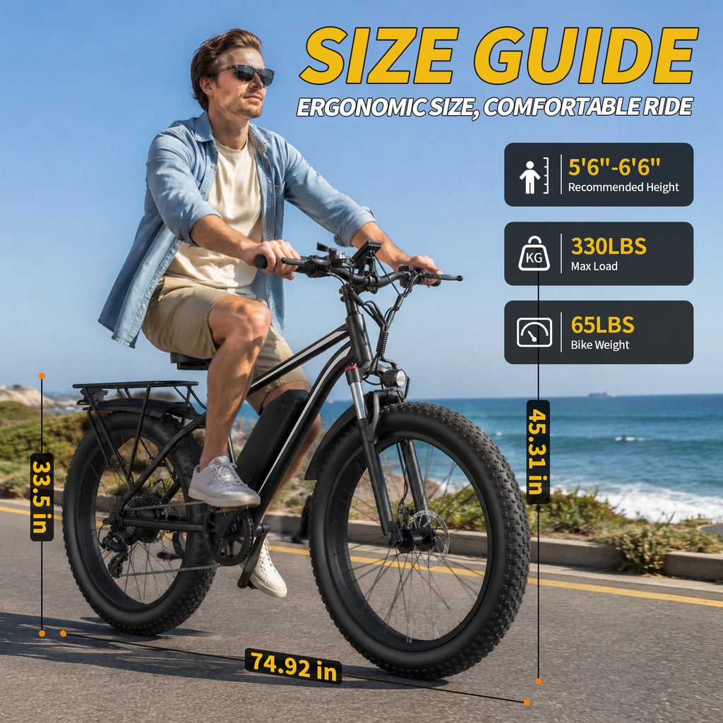 1500W Peak Fat Tire Electric Bike, 48V 15AH Detachable Battery 32MPH All Terrain E-Bike, Full Suspension Aluminum Frame Electric Mountain Bicycle with Hydraulic Disc Brakes