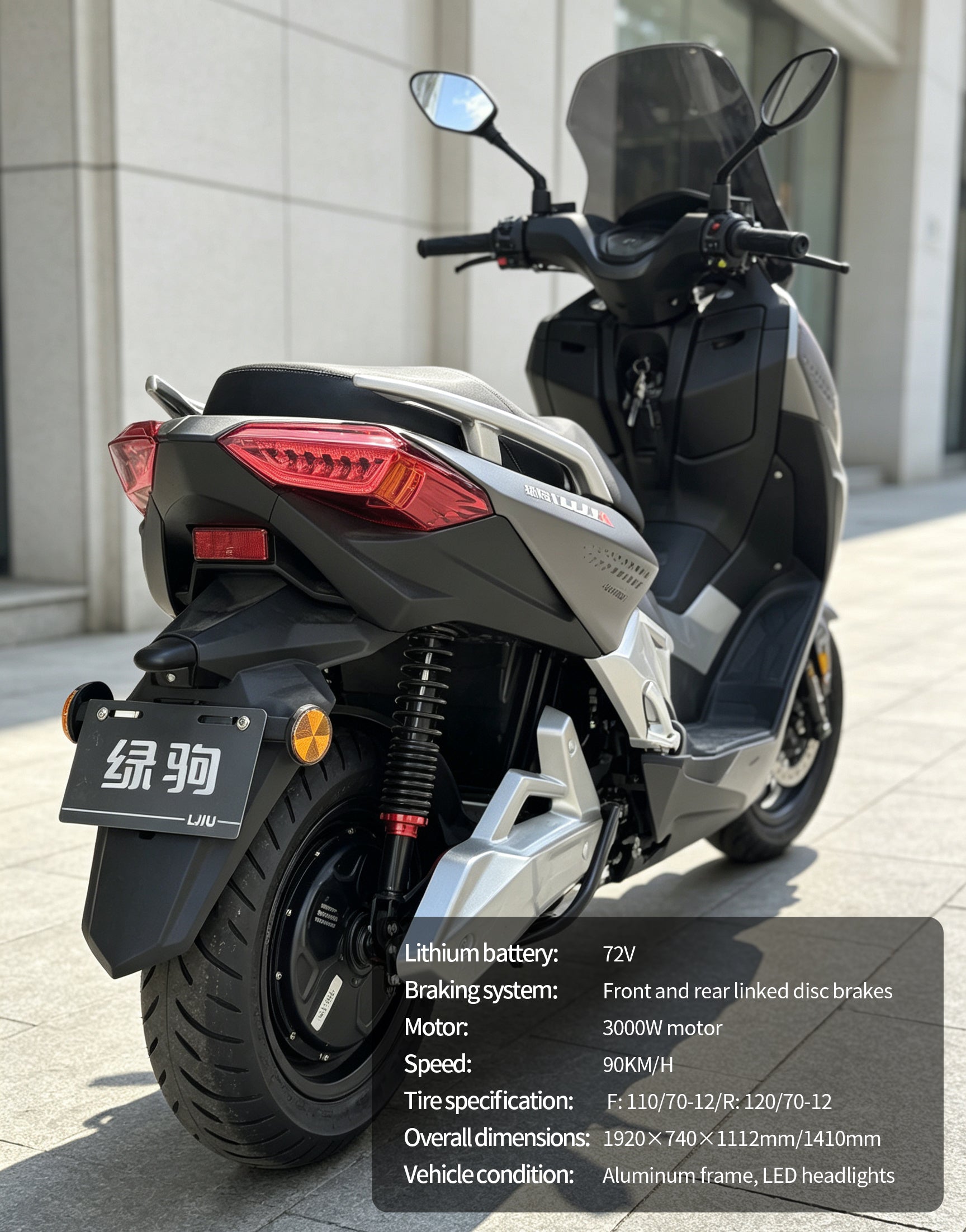 【DUDTN】3000W High Speed Maxi Electric Scooter Motorcycle | 90KM/H Max Speed, Over 180KM Range, Front & Rear Linked Disc Brakes Adult Touring E-Bike Free shipping, no additional fees.