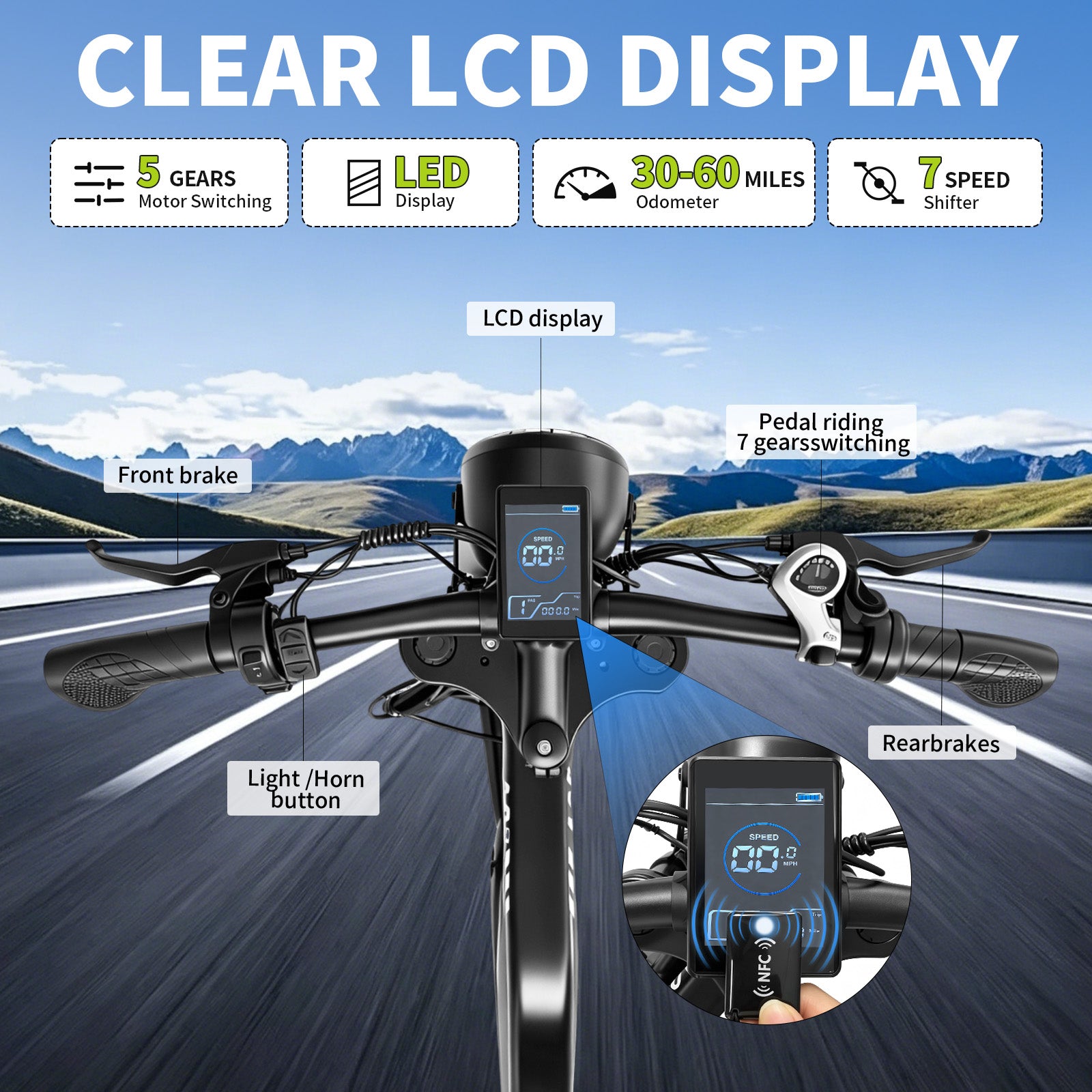 1500W Peak Fat Tire Electric Bike, 48V 15AH Removable Battery E-Bike, 31MPH Full Suspension All-Terrain Electric Bicycle with Hydraulic Disc Brakes