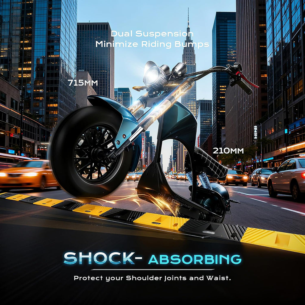 eAhora M1P 2000W 37MPH Electric Motorcycle for Adults 60V 40Ah Battery 40+ Miles Long Range Dot Approved Electric Motorcycle Full Suspension,Dual Hydraulic Brakes Adult Electric Motorcycle