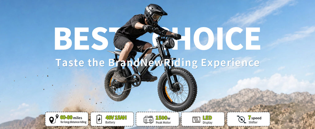 1500W Peak Fat Tire Electric Bike, 48V 15AH Removable Battery E-Bike, 31MPH Full Suspension All-Terrain Electric Bicycle with Hydraulic Disc Brakes