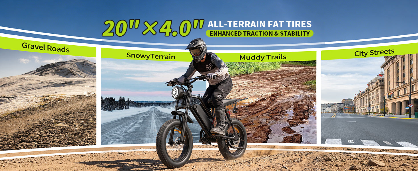 1500W Peak Fat Tire Electric Bike, 48V 15AH Removable Battery E-Bike, 31MPH Full Suspension All-Terrain Electric Bicycle with Hydraulic Disc Brakes
