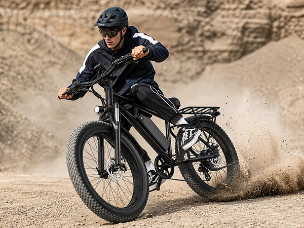 1500W Peak Fat Tire Electric Bike, 48V 15AH Detachable Battery 32MPH All Terrain E-Bike, Full Suspension Aluminum Frame Electric Mountain Bicycle with Hydraulic Disc Brakes