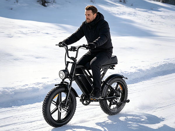 1500W Peak Retro Fat Tire Electric Bike, 48V 20AH Detachable Battery 28MPH Full Suspension E-Bike, 20"×4.0 All Terrain Electric Bicycle with 3 Color Options, Hydraulic Disc Brakes