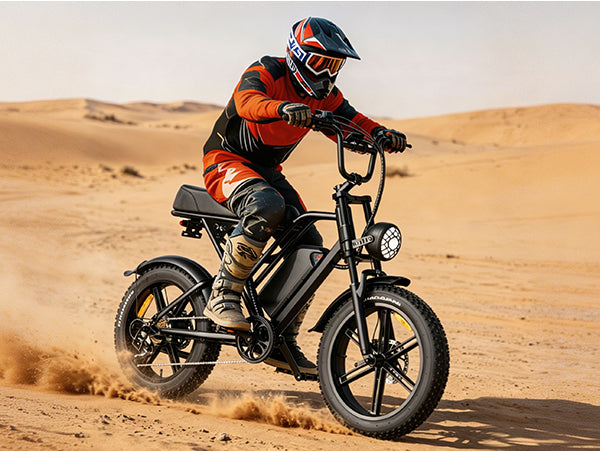 1500W Peak Retro Fat Tire Electric Bike, 48V 20AH Detachable Battery 28MPH Full Suspension E-Bike, 20"×4.0 All Terrain Electric Bicycle with 3 Color Options, Hydraulic Disc Brakes