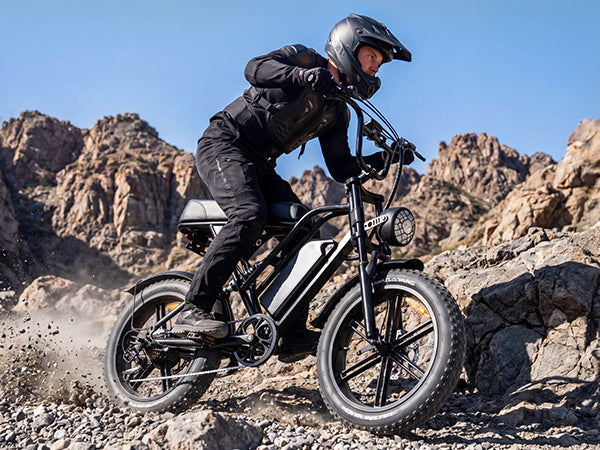 1500W Peak Retro Fat Tire Electric Bike, 48V 20AH Detachable Battery 28MPH Full Suspension E-Bike, 20"×4.0 All Terrain Electric Bicycle with 3 Color Options, Hydraulic Disc Brakes